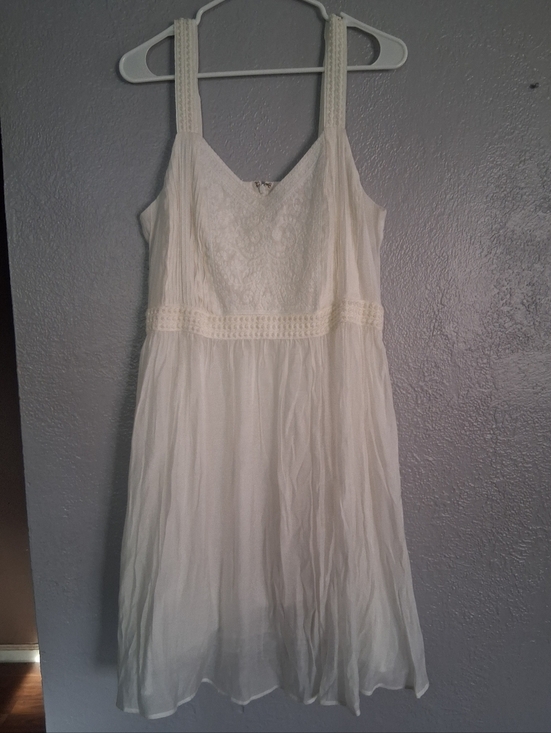 LOFT Dresses & Skirts - Loft NWT Boho Embroidered Tank Littile White Dress Bridal Graduation.12